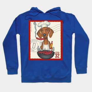 Funny Dachshund Doxie grilling hot dogs Hoodie